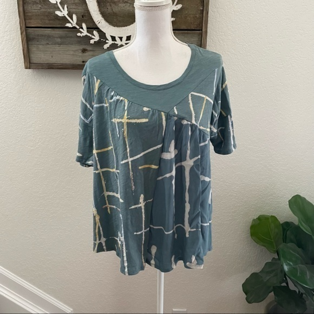 Anthropologie Akemi Kin flowy geometric top‎ XS NWT